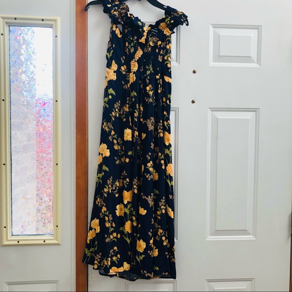 $298 reformation Izabel floral print off shoulder midi dress in size 2 - Picture 9 of 10